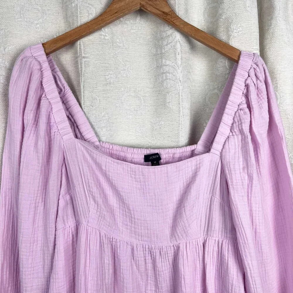 J Crew squareneck soft gauze dress purple
